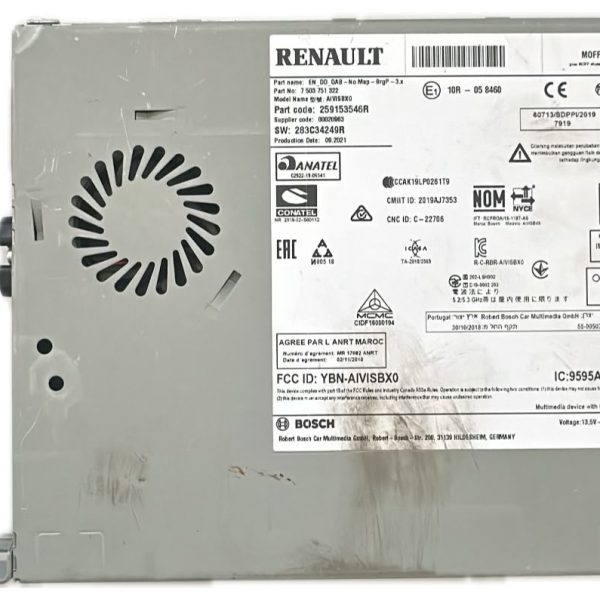 Renault Multimedia And Navigation Easy Link 259153546R